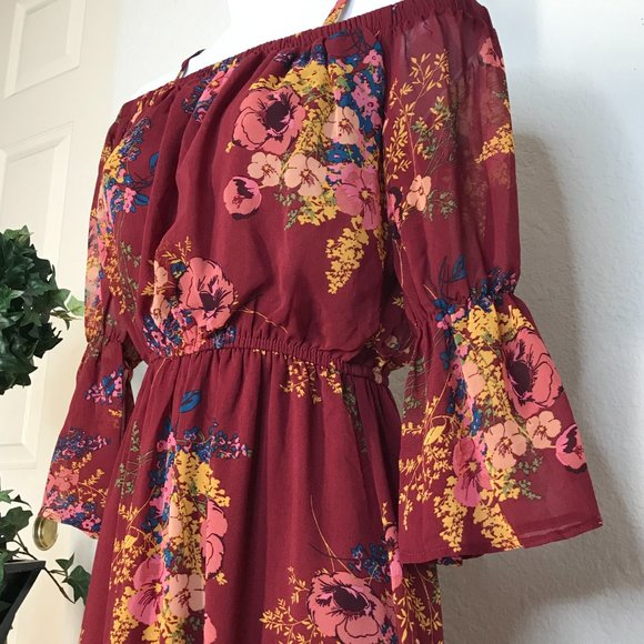 🍹As U Wish Long Dress | Burgundy | X-Small - Picture 7 of 15